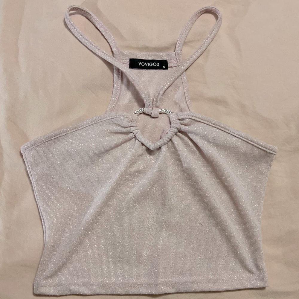 Vovigor Mesh Halter Cropped Top